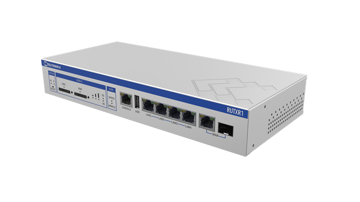 TELTONIKA RUTXR1 - Enterprise Rack-Mountable SFP/LTE Router, 5x Gigabit Ethernet Ports, Dual Sim Failover, Redundant Pow