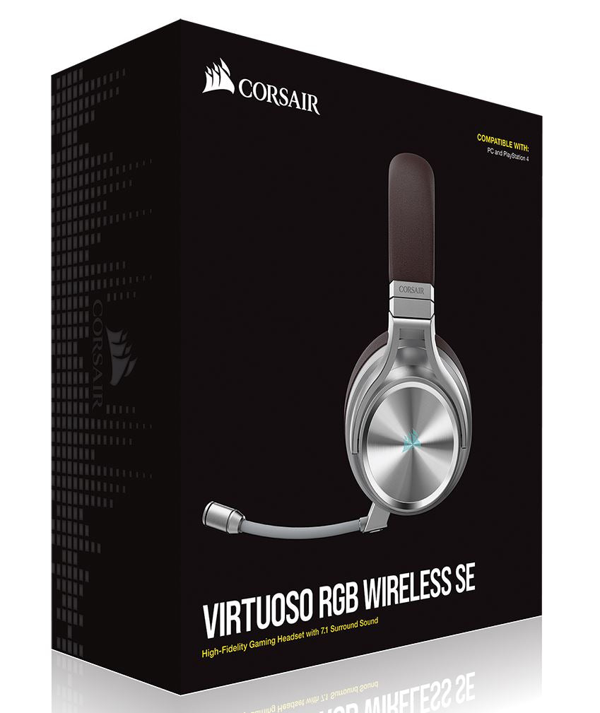 Corsair Virtuoso Wireless RGB SE Espresso 7.1 Headset. High Fidelity Ultra Comfort, Broadcast Grade 9.5mm Microphone, US