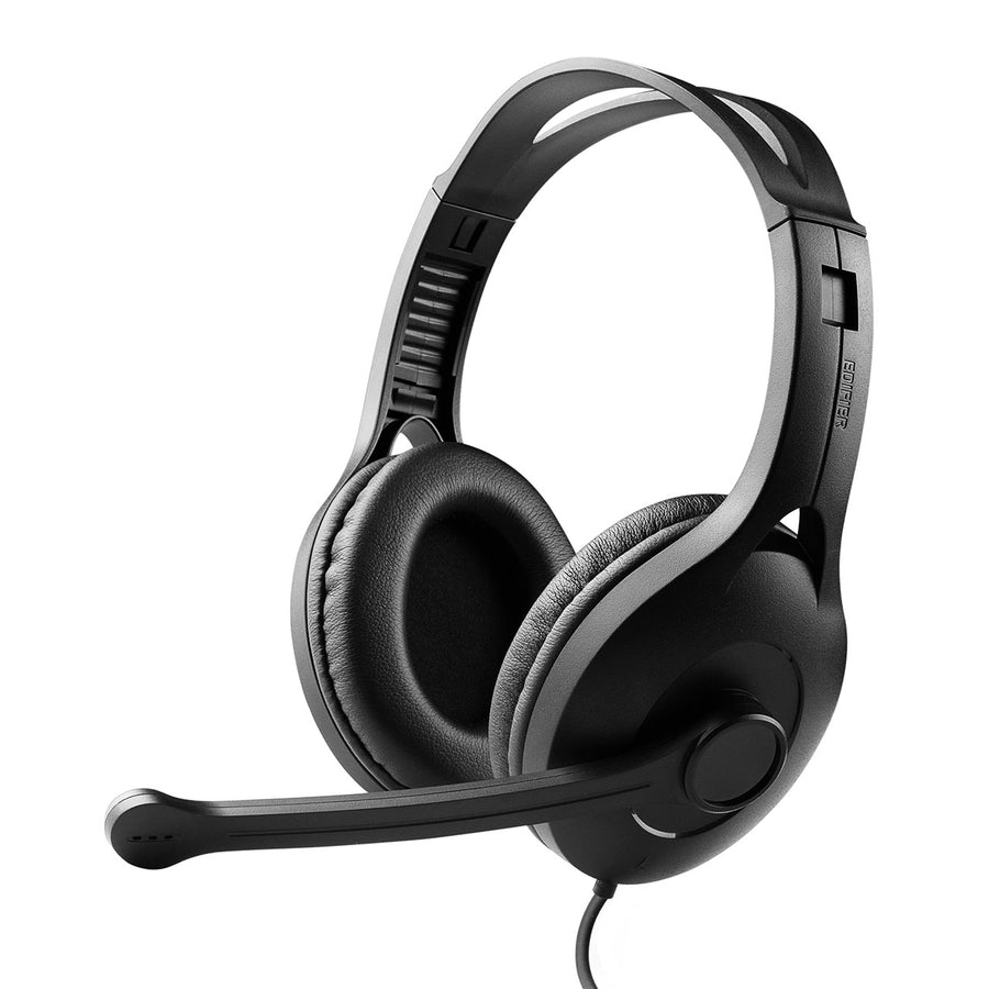 Edifier K800 USB Headset with Microphone - 120 Degree Microphone Rotation, Leather Padded Ear Cups, Volume/Mute Control 