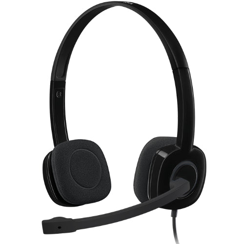 Logitech H151 Stereo Headset Light Weight Adjustable Headphone with Microphone 3.5mm jack In-line audio controls Noise-c