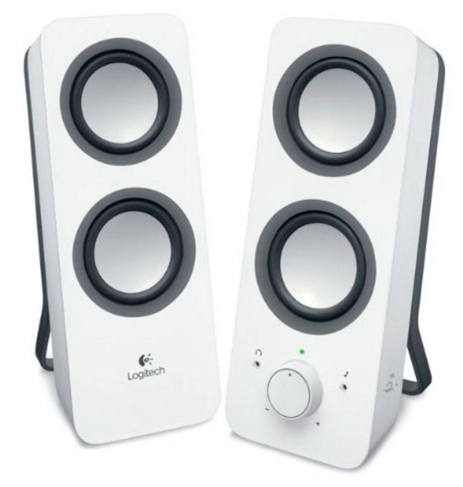 LOGITECH Z200 Multimedia Speakers Snow White 10W RMS 3.5mm Jack Volume Bass Power Control Node - Ideal for Notebook Lapt