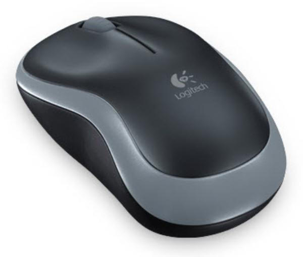 Logitech Wireless Mouse M185, 3 Button, Optical, 1000 DPI, USB Receiver, Scroll Wheel, Colour: Grey, 2.4GHz - Limited St