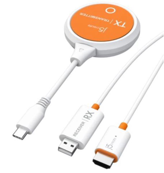 J5create ScreenCast USB-C Wireless Display HDMI Extender - Wireless Presentation to your TV/Display from your Windows, C