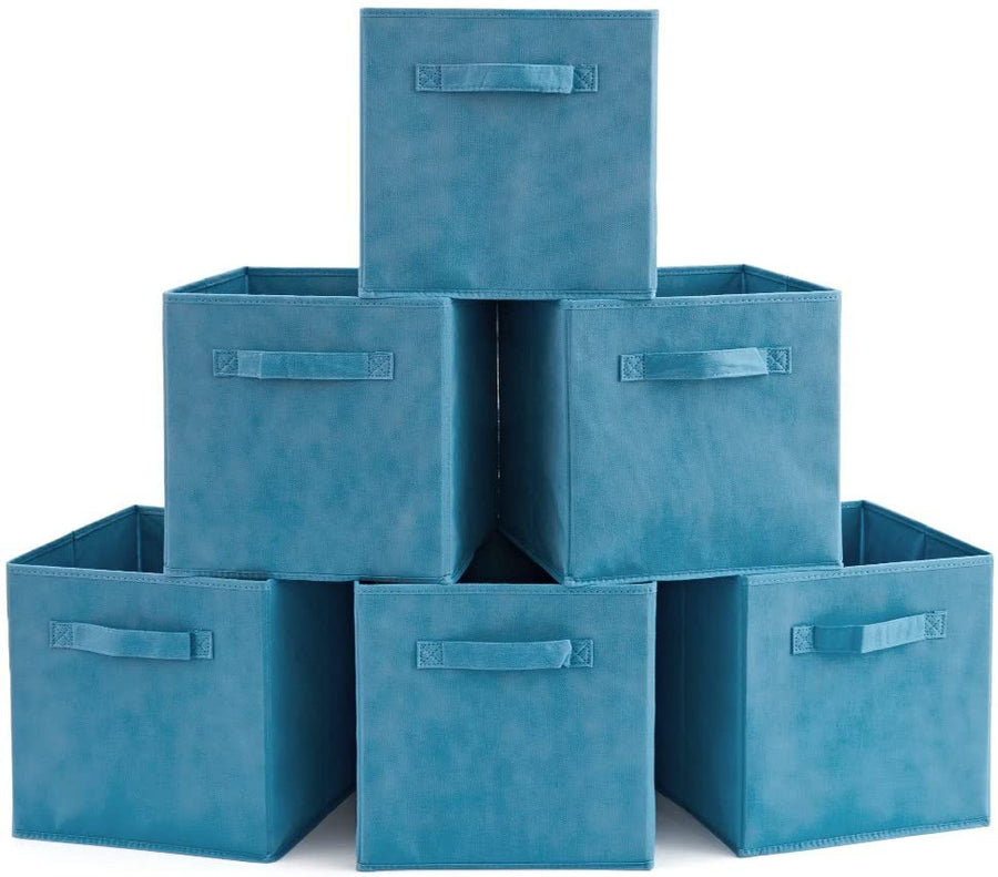 Pack of 6 Foldable Fabric Basket Bin,  Collapsible Storage Cube for Nursery, Office, Home Decor, Shelf Cabinet, Cube Org