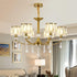 Gold Chandelier, 6 Lights, Wagon Wheel Clear Crystal