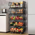 CARLA HOME Metal 5-Tier Rolling Vegetable and Fruit Basket Cart Stand for Kitchen