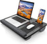 CARLA HOME Oversized Portable Lap Desk with Cushion,Mouse Pad, Tablet and Phone Holder which Fits Up to 17 Inch Laptops for Bed or Sofa (Black)
