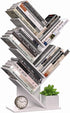 CARLA HOME 5-Tier Tree Bookshelf Storage Rack for Home Office or Bedroom (White)