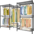 CARLA HOME Heavy Duty Clothing Garment Rack Organizer with Hanging Rods & Storage Shelves for Clothes, Shoes & Wardrobe
