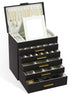 CARLA HOME  6-Layer Large Jewelry Organizer Box for Women with Mirror, Drawers, Hooks & Dividers for Rings, Necklaces, Bracelets, Ideal Gift for Women (Black)
