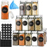 CARLA HOME 24 Glass Spice Jars with Lids, Shaker Tops, 180 Spice Labels, White Pen & Funnel for Kitchen Organization, Spice Rack, Seasoning & Herb Storage