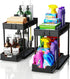 CARLA HOME 2 Pack Under Sink Organizer with Pull-Out Basket and Hooks for Bathroom & Kitchen