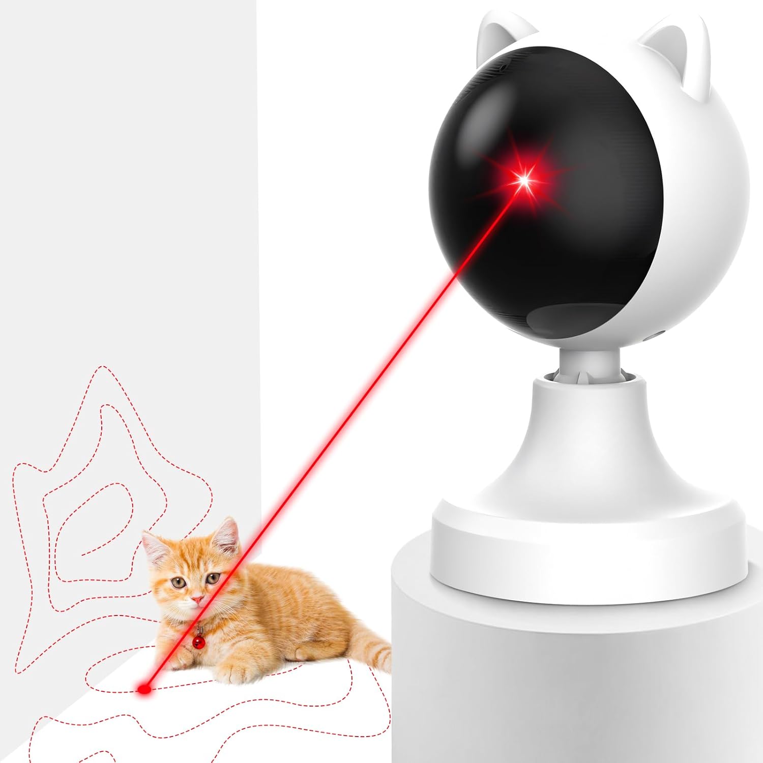 CARLA HOME Interactive Laser Toy for Cats with Adjustable Angle, USB Rechargeable & 2 Speed Modes