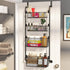 CARLA HOME 4-Tier Over the Door Organizer Heavy-Duty Metal Pantry Rack with Hanging Baskets for Home Kitchen Storage & Bathroom Door Organization