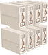 CARLA HOME Bed Sheet Organizer Set of 8 with Handle & Window for Covers, Pillowcases, Blankets, Clothes & Sheets (Beige)