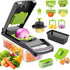 CARLA HOME Multifunctional Mandoline Vegetable Chopper 16-in-1 with Stainless Steel Blades, Storage Container & Hand Guard for Fruits & Veggies