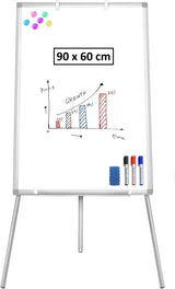 CARLA HOME Whiteboard Easel Portable Magnetic Dry Erase Board with Adjustable Tripod Stand & Height Adjustable for Office & Home (90x60cm)
