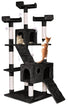 CARLA HOME 180cm Cat Tree Tower for Indoor Cats with Dual Condos, Plush Perches, Sisal Scratching Posts & Ramps for Kittens & Adult Cats (Black)