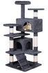 CARLA HOME 180cm Cat Tree Tower for Indoor Cats with Plush Perches, Dual Condos, Natural Sisal Scratching Posts & Ramp for Kittens & Adult Cats (Dark Grey)