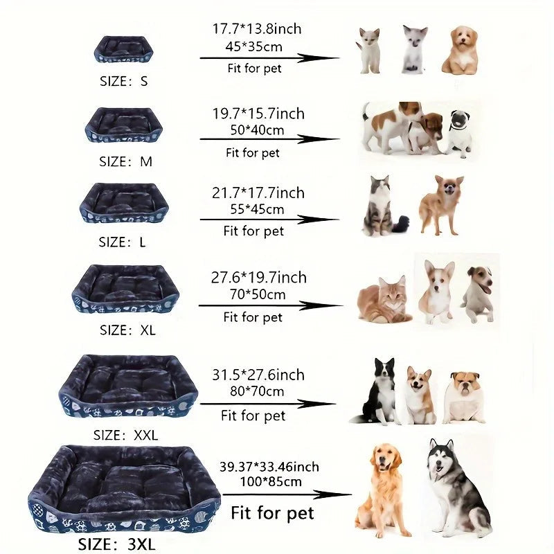 Blue Pet Dog Bed Sofa Mat for All Sizes