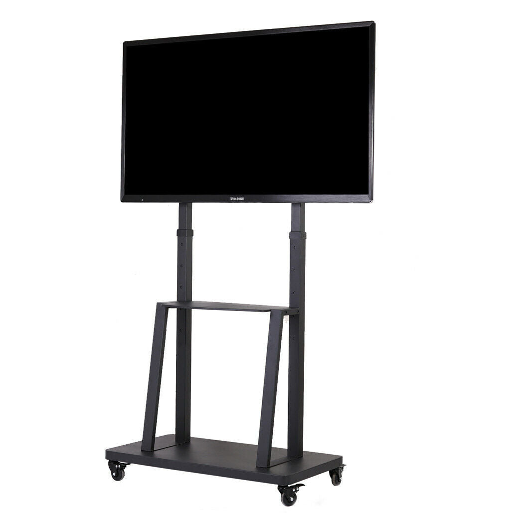 32-80 Rolling TV Stand with 2-Tier Shelf Adjustable Mount