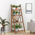 Rustic Wood 4 Tier Plant Stand Bookshelf 38CM Corner Shelf
