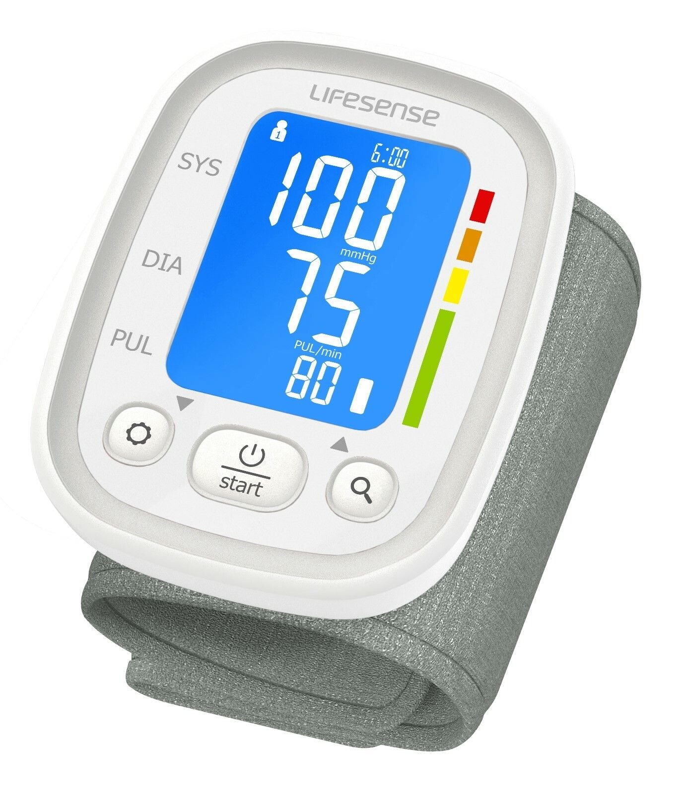 Automatic Digital Wrist Blood Pressure Monitor White