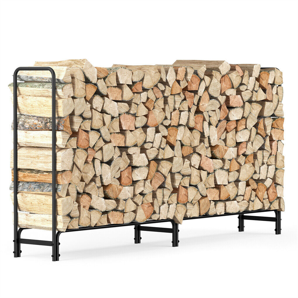 Metal Firewood Rack Log Storage Holder Heavy Duty