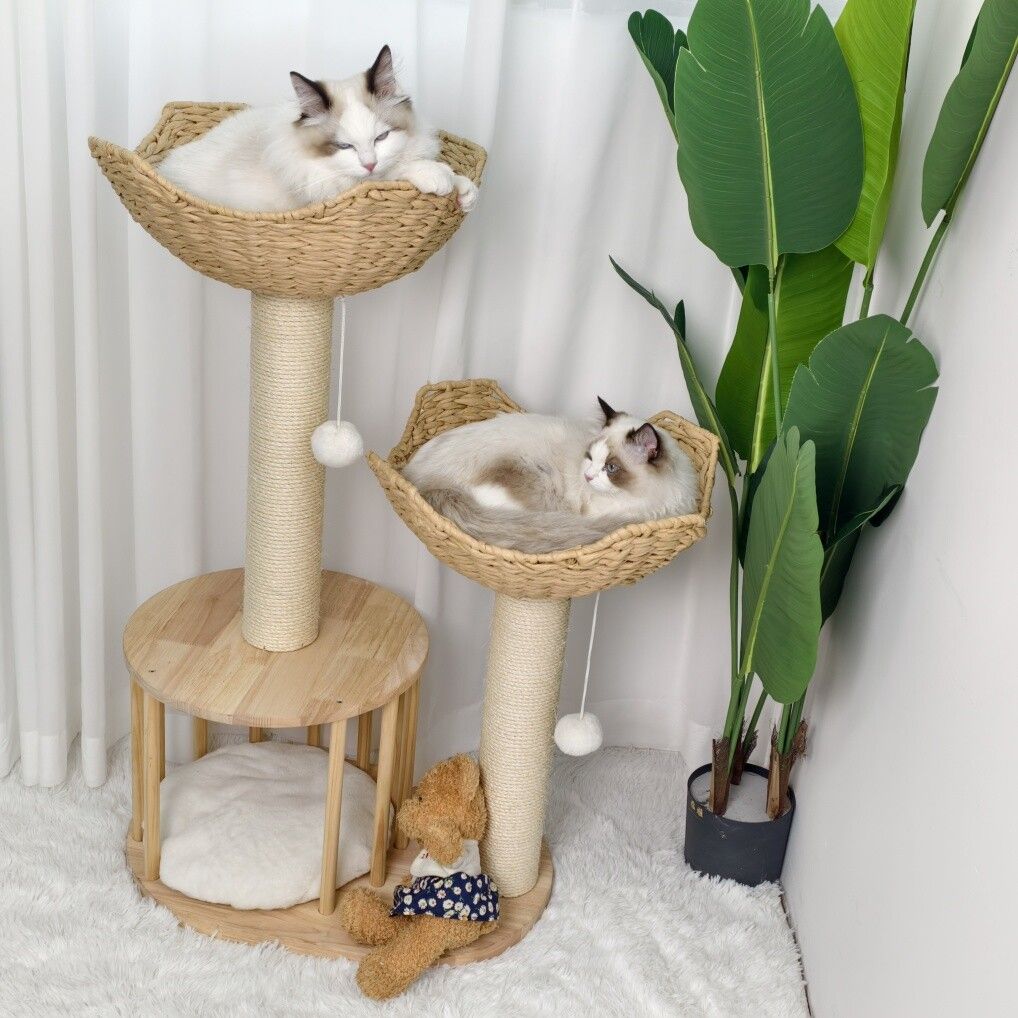 Cat Tree Tower Large Scratching Post Condo Basket Activity Center