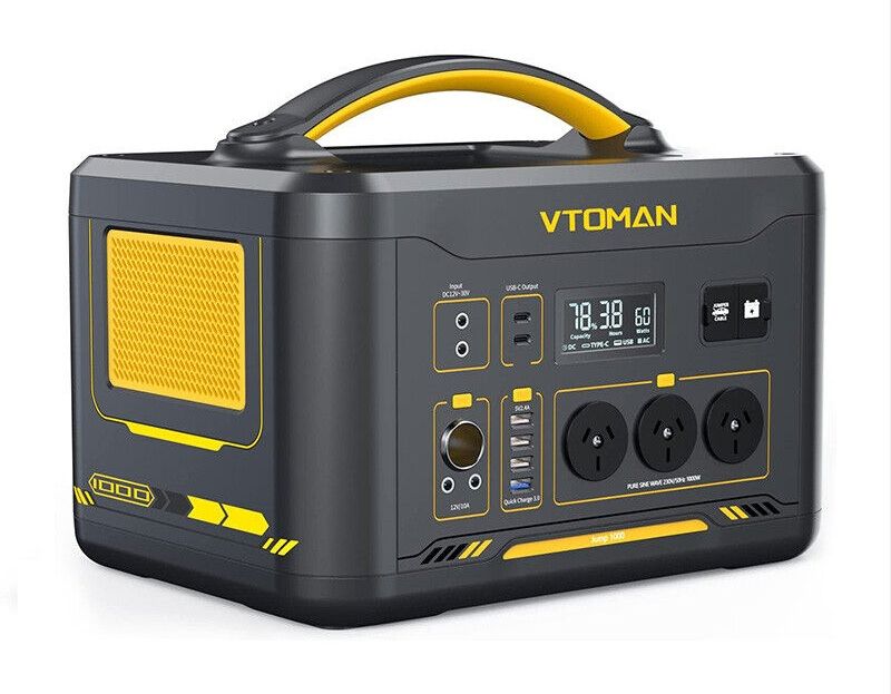 1000W 1408Wh Solar Generator 10A Black Portable Power Station