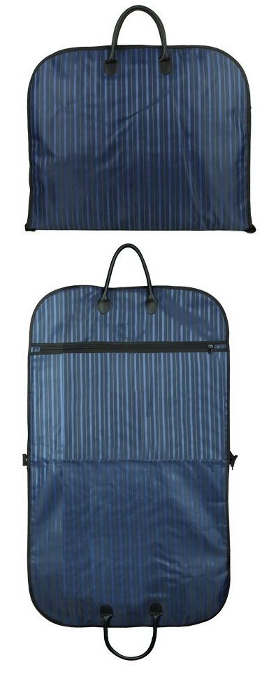Blue Men Suit Garment Bag Zippered Dustproof Travel Organizer