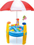 Outdoor Sand and Water Table Toy with Umbrella (28 Pcs Accessories)