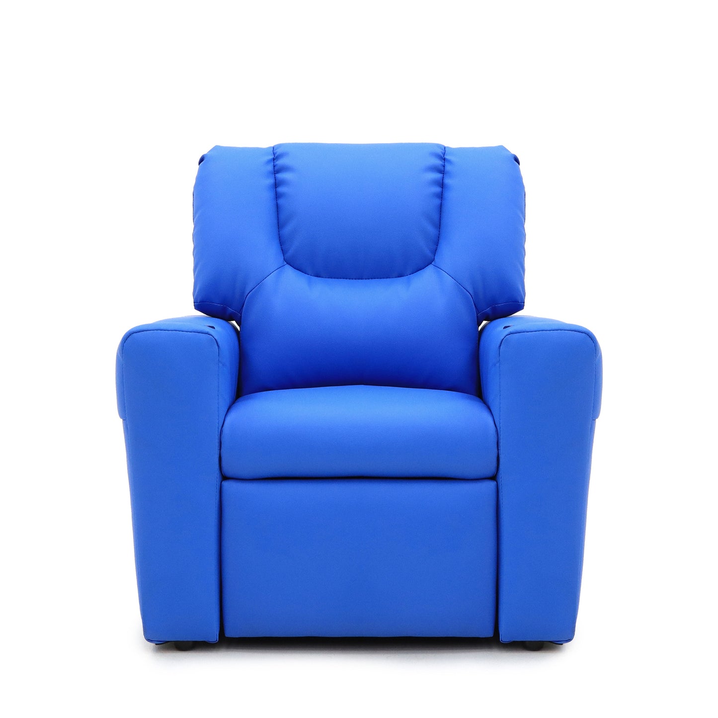 Kids Light Blue Recliner Chair w/ Footrest & Cup Holder