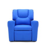 Kids Light Blue Recliner Chair w/ Footrest & Cup Holder