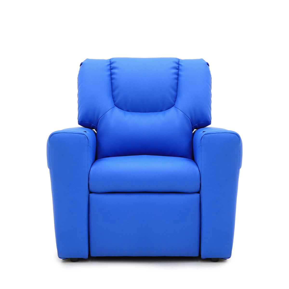 Kids Light Blue Recliner Chair w/ Footrest & Cup Holder