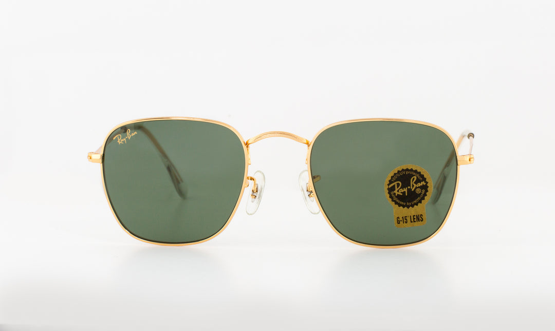 Frank Vintage Frame Square Sunglasses (Gold/Green)