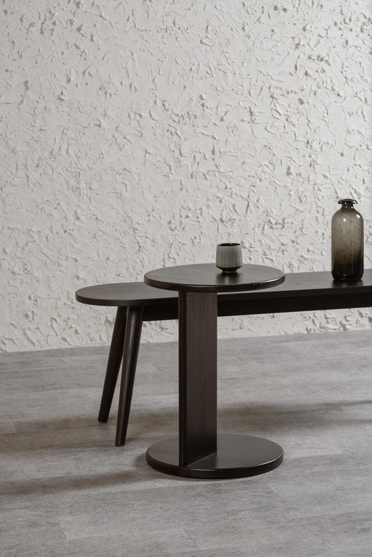 Brentwood Round Solid Timber Lamp Table (Black)