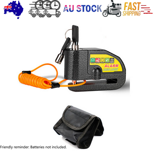 Black Motorcycle Alarm Disc Lock Motor Bike Brake Security Electric  Bicycle Lock AU 