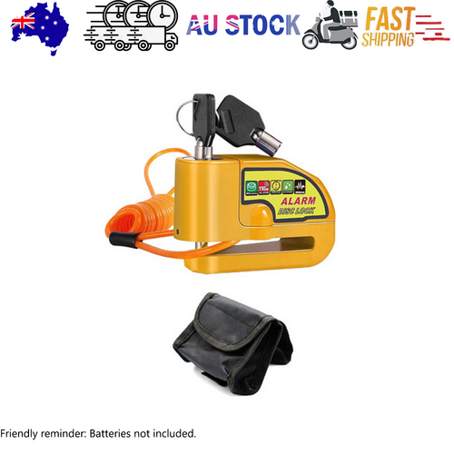 Yellow Motorcycle Alarm Disc Lock Motor Bike Brake Security Electric  Bicycle Lock AU 