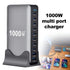 1000W GaN Fast Charging Station 10Ports USB&Type-C for iPhone, Laptops, MacBook