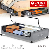 Gray Square Under-Bed Storage Rack with Wheels Sturdy Easy to Move for Bedroom AU