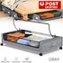 Gray Square Under-Bed Storage Rack with Wheels Sturdy Easy to Move for Bedroom AU