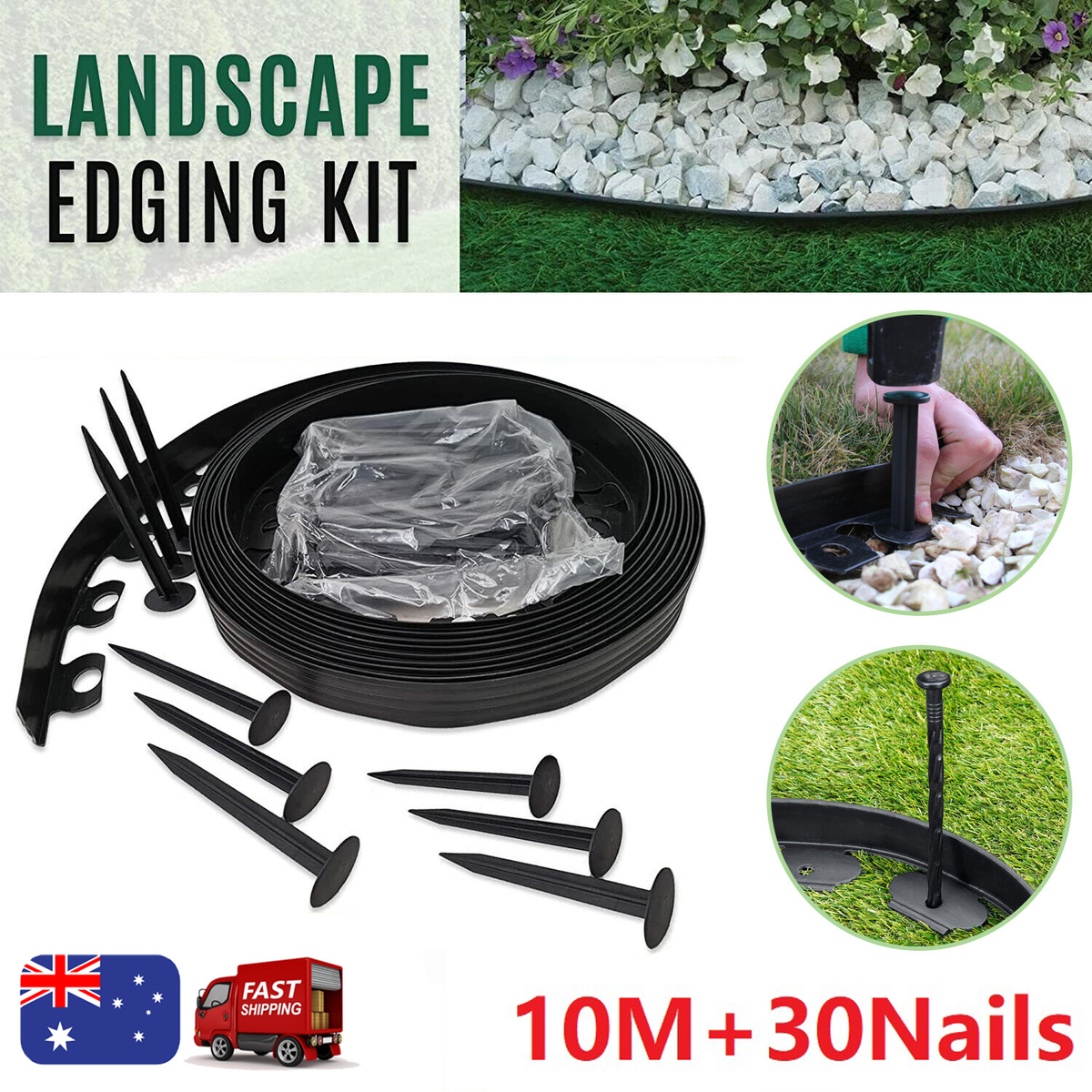 10M Fence Landscape Garden Lawn Edging Border Flexible Plant Grass Barrier