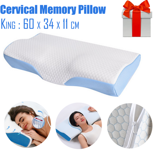 Memory Foam Contour Pillow Cervical Groove Ergonomic Neck Comfort  AU
