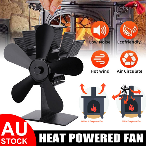 Wood Heater Fan Eco Heat Powered Self-Powered Silent for Fireplace Stove Burner