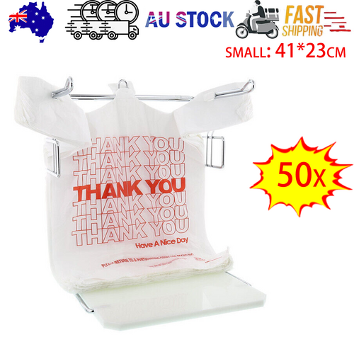 50X Plastic Shopping Bags - Reusable Recyclable Singlet Eco Grocery Carry Bag Small
