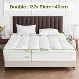 1500GSM Bamboo Mattress Topper Extra Thick 10CM Bed Topper Double:Ã‚Â 137 x 191 + 40Ã‚Â cm