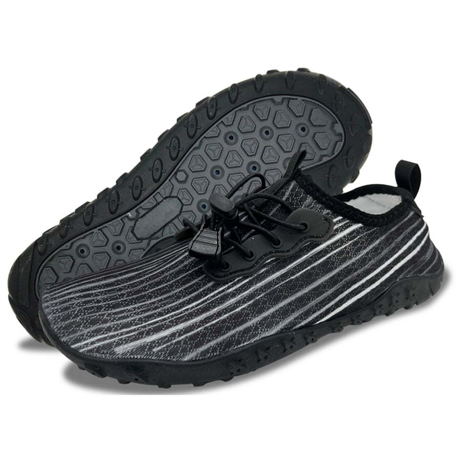 Water Shoes for Men and Women Soft Breathable Slip-on Aqua Shoes Aqua Socks for Swim Beach Pool Surf Yoga (Black Size US