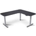 FORTIA Corner Standing Desk, 160x140cm, 72-118cm Sit to Stand Up Electric Height Adjustable, Black Desktop/Silver Frame