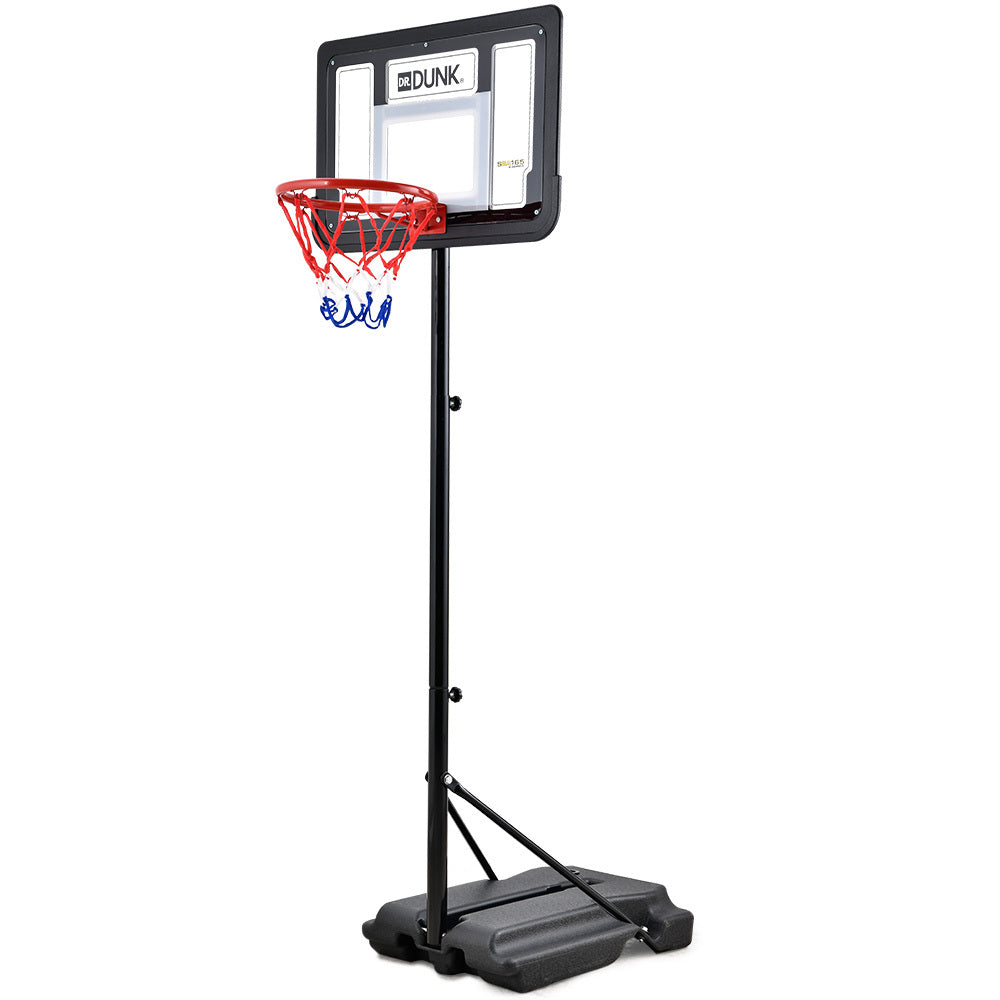 DR. DUNK Portable Kids Basketball Hoop Stand System, 1.15m to 1.60m Height Adjustable